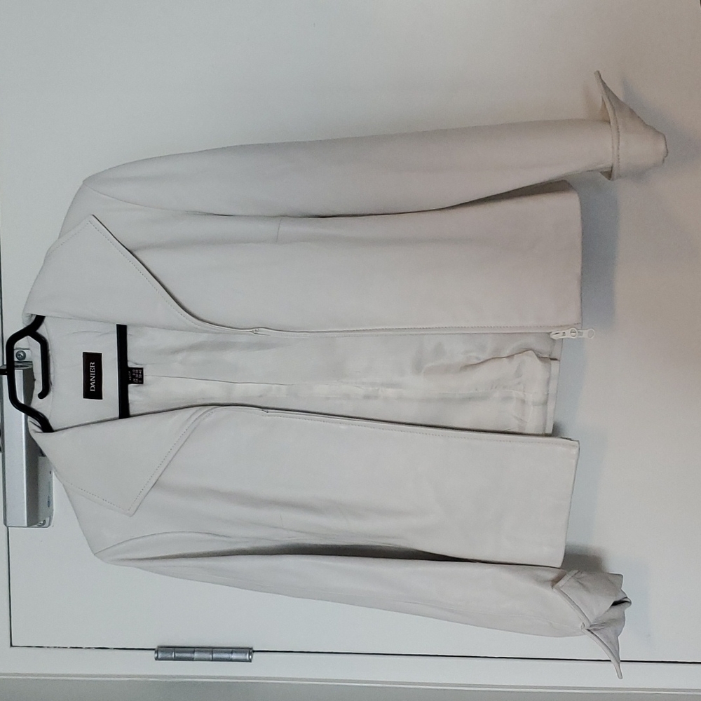 Danier Leather Jacket, White, Size XS